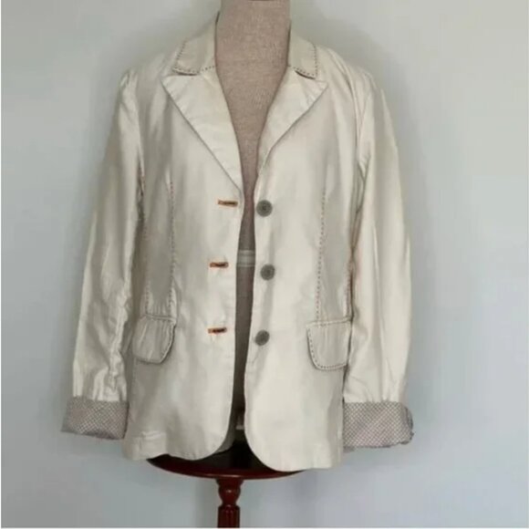 Sundance Cream Colored Linen Blend Blazer Size Medium - Picture 1 of 9